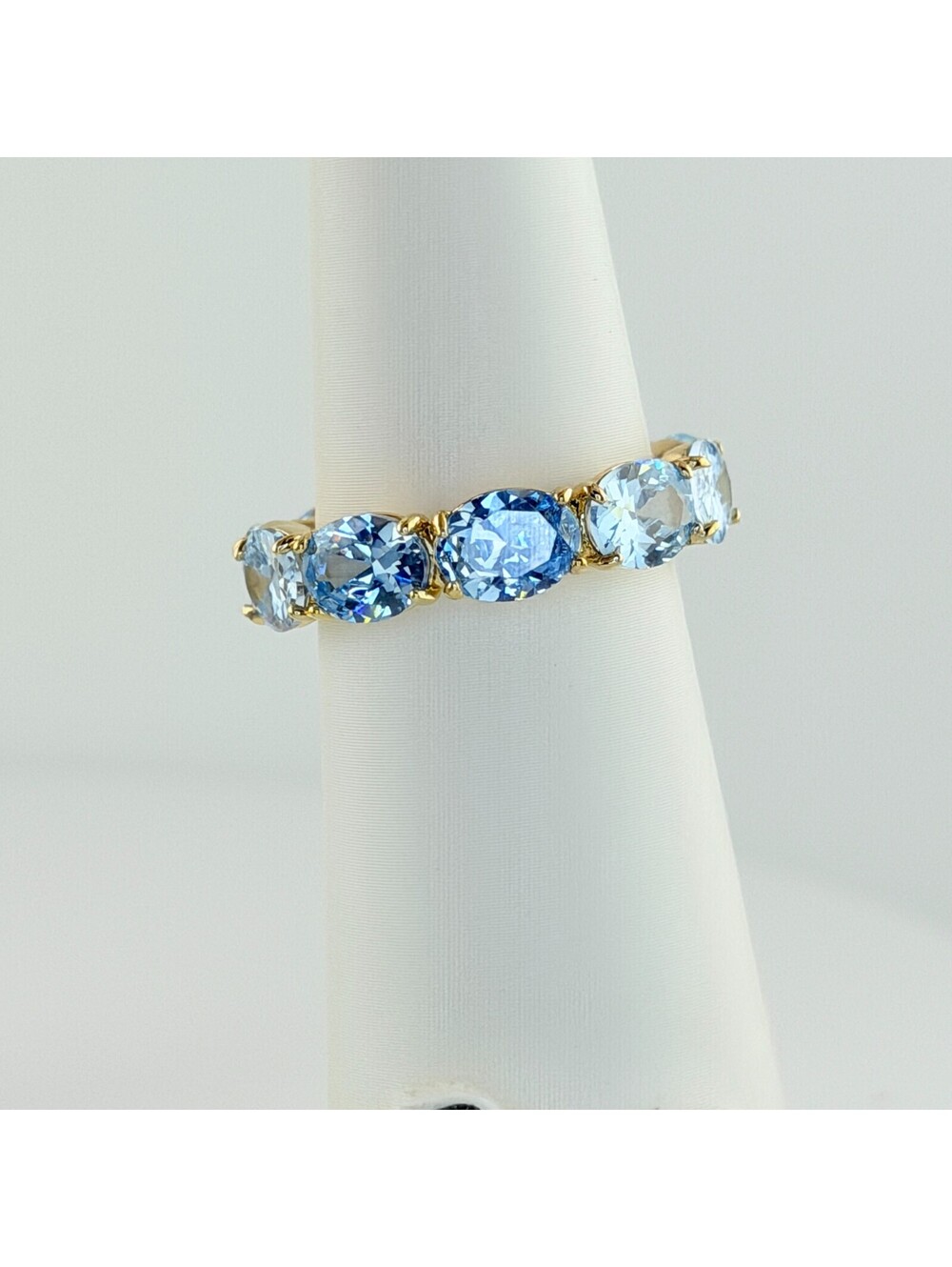 Bomb Party Ring Sz 11 “Sweet Like Sugar” Aquamarine on Yellow Gold